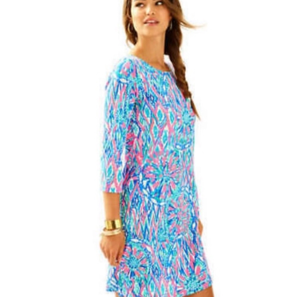 NWOT 💙💓 Lily Pulitzer The Bay Dress - Shake it up in Tiki Pink
